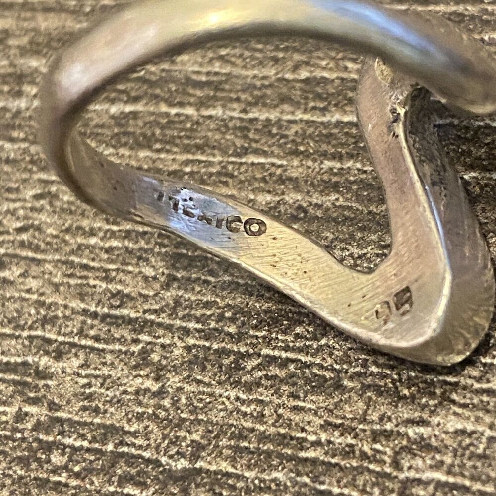 925 Sterling Silver Vintage Modernist Zig-Zag Ring Size 7 Women's - Picture 4 of 5